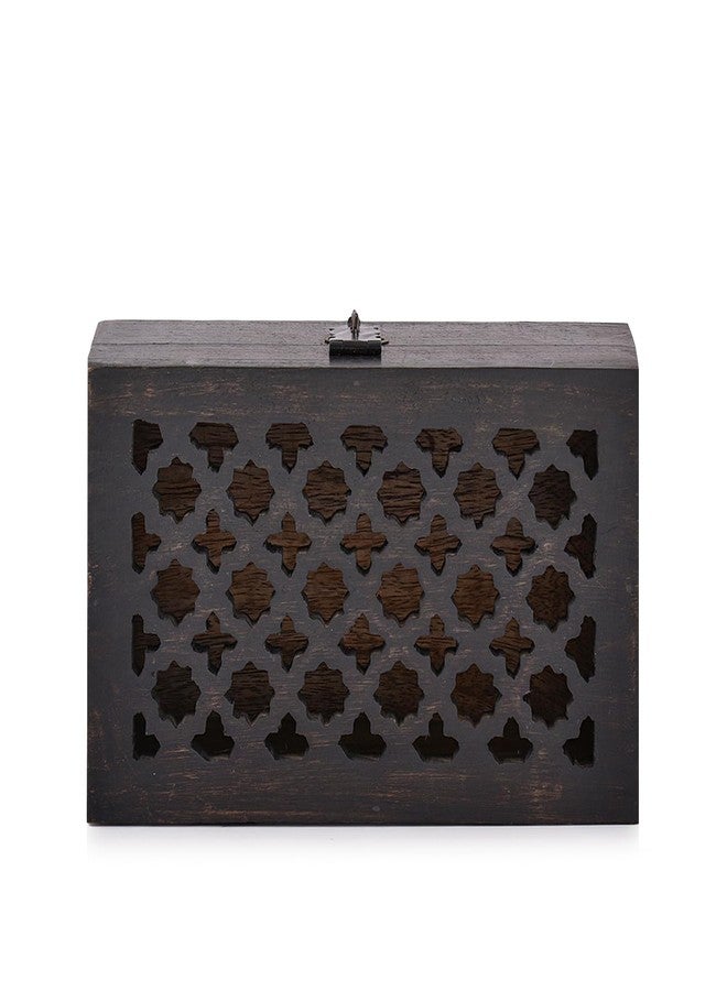 BHAVATU Mango Wood Decorative Wooden Box with Hinged Lid Ideal for Keepsakes, Trinkets, Jewelry and Other Stash (8" x 5" x 3") - Image 3